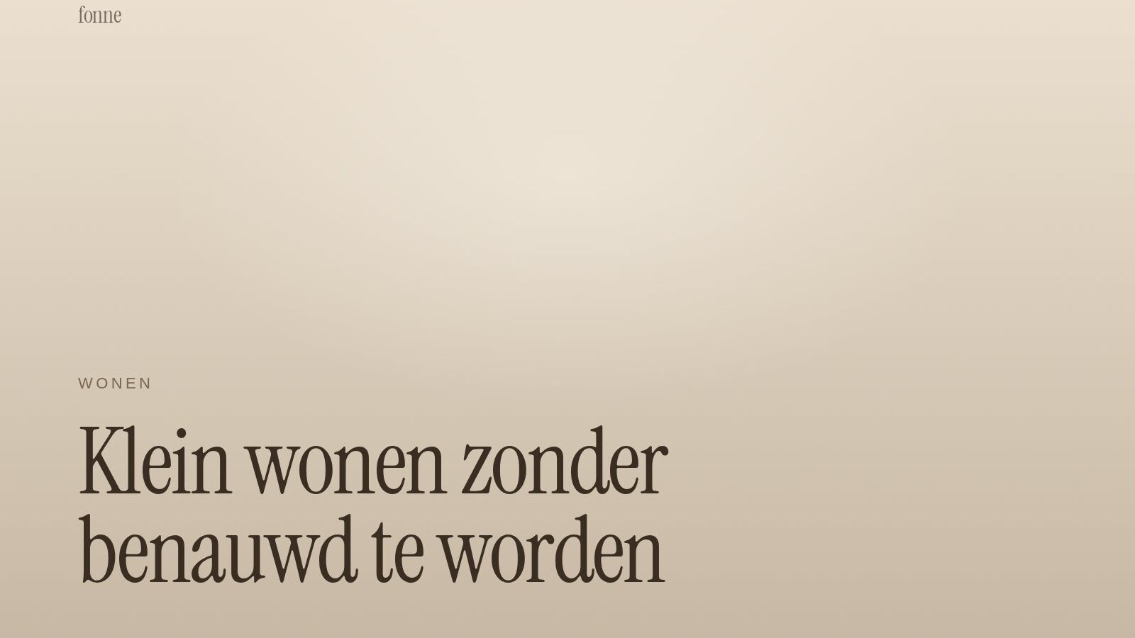 Klein wonen keuzes die verschil maken