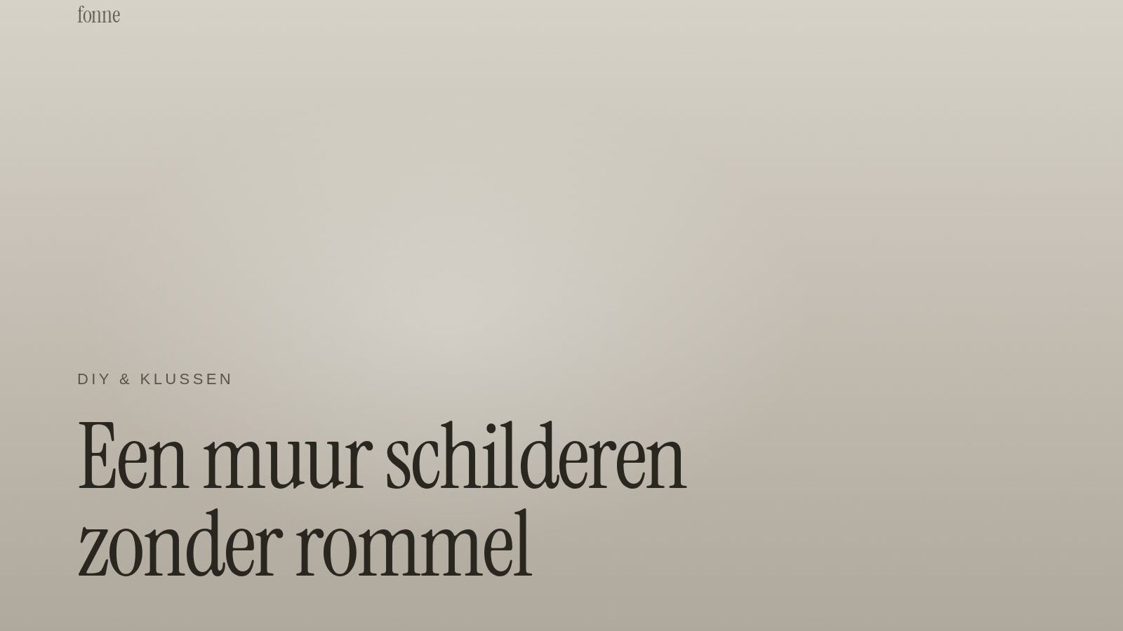 Muur schilderen zonder rommel